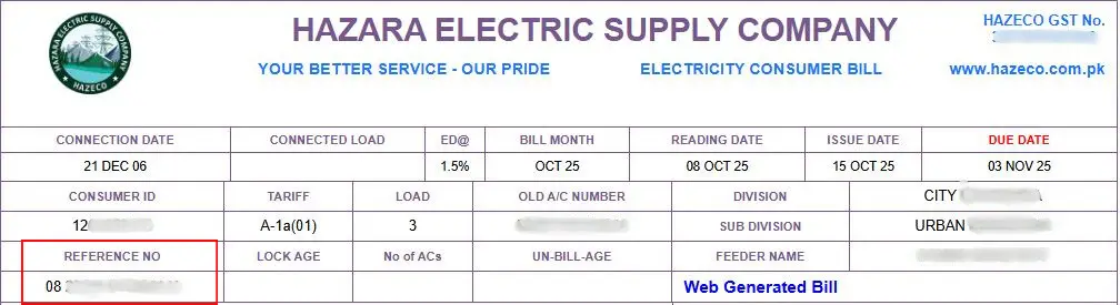 Hazeco reference number 